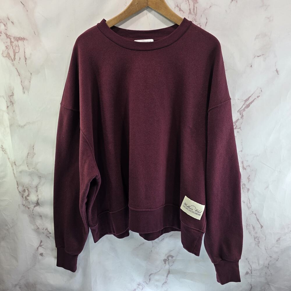 We Wore What Sweatshirt Womens XXL 2X Maroon Red Cotton Crew Neck Weworewhat